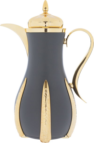 Al Saif Gallery Sana thermos set, 1 liter, thermal glass inner container, steel outer shell - dark gray product image 4