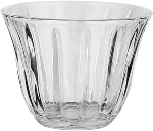 Glass cup and saucer serving set, 18 pieces, stainless steel saucers, 12 cm - clear silver product image 2