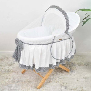 سرير موسى قابل للطي فان مومنت، 76×42×76 سم، حامل خشب - ابيض product image