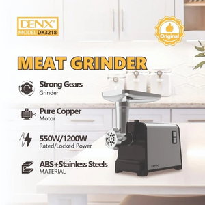 Denx DX3218 Electric Meat Grinder, 500-1200 Watts, 3 Cutting Boards - Silver Black product image 2