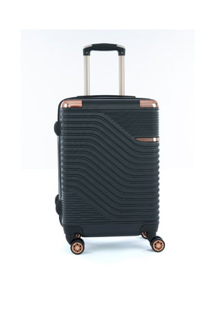 طقم شنط سفر ABS ليمرا، 5 مقاسات، 4 عجلات، زاويه 360 درجة، LMA-1470 - أسود product image 2