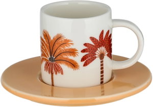 Al Saif Gallery Turkish Porcelain Coffee Cup Set, 13 cm, 12 Pieces, Porcelain Saucer - White and Colored product image 2