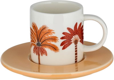 Al Saif Gallery Turkish Porcelain Coffee Cup Set, 13 cm, 12 Pieces, Porcelain Saucer - White and Colored product image 2