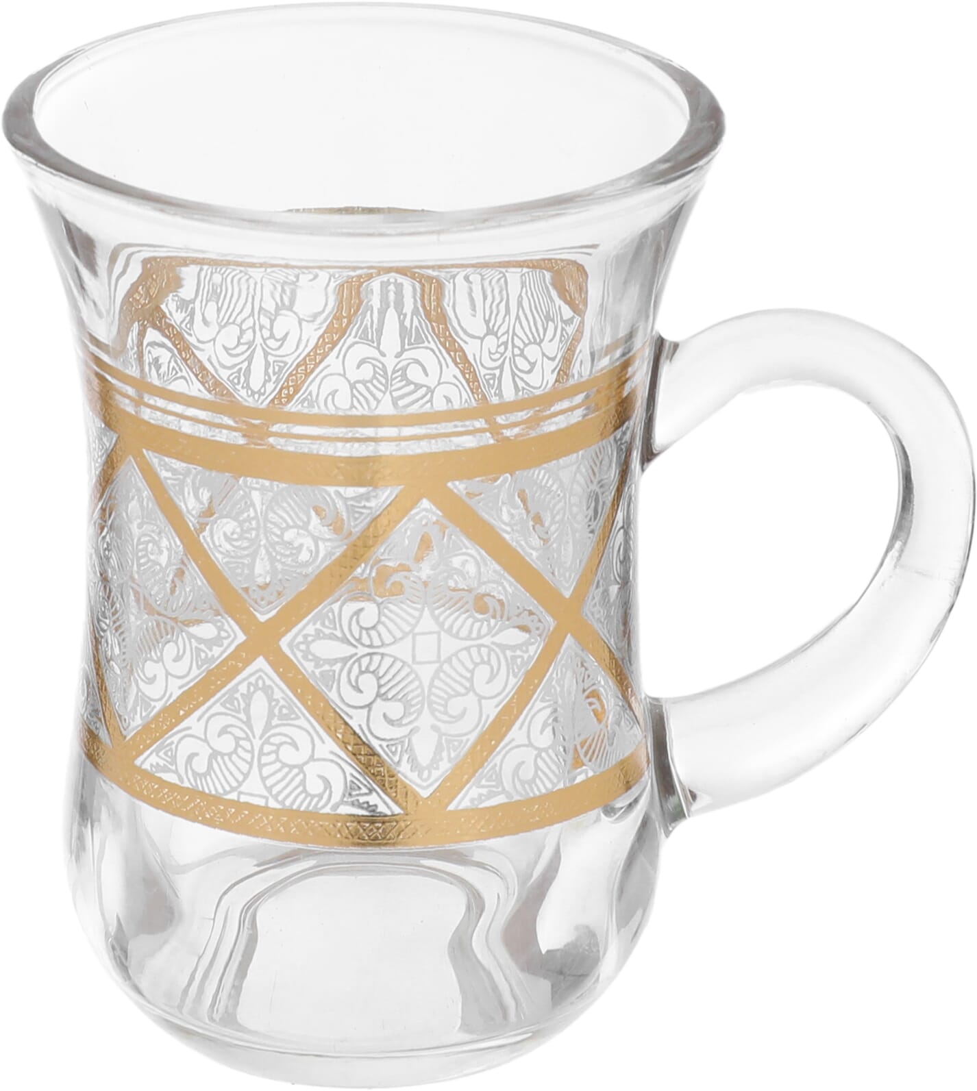 Max Glass Teapot Set, Gold and Silver Embossed, 6 Pieces - Clear product image 2