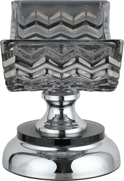 Al Saif Gallery Stated Stainless Steel Glass Serving Stand, Round Base, 30X12X17 Cm - Transparent Silver product image 3
