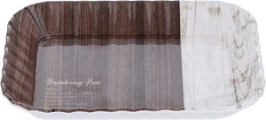 طوفرية تقديم بلاستيك السيف غاليري، 16.5x13x2.6 سم، مستطيل، نقش خشب - بني product image