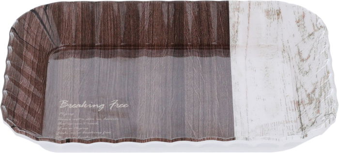 طوفرية تقديم بلاستيك السيف غاليري، 16.5x13x2.6 سم، مستطيل، نقش خشب - بني product image 1