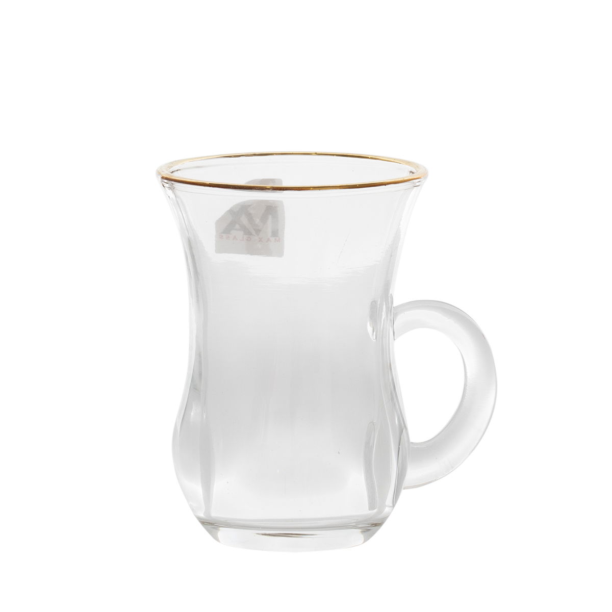 طقم بيالات شاي زجاج ماكس السيف غاليري، خط ذهبي، 6 قطعة - شفاف product image 2