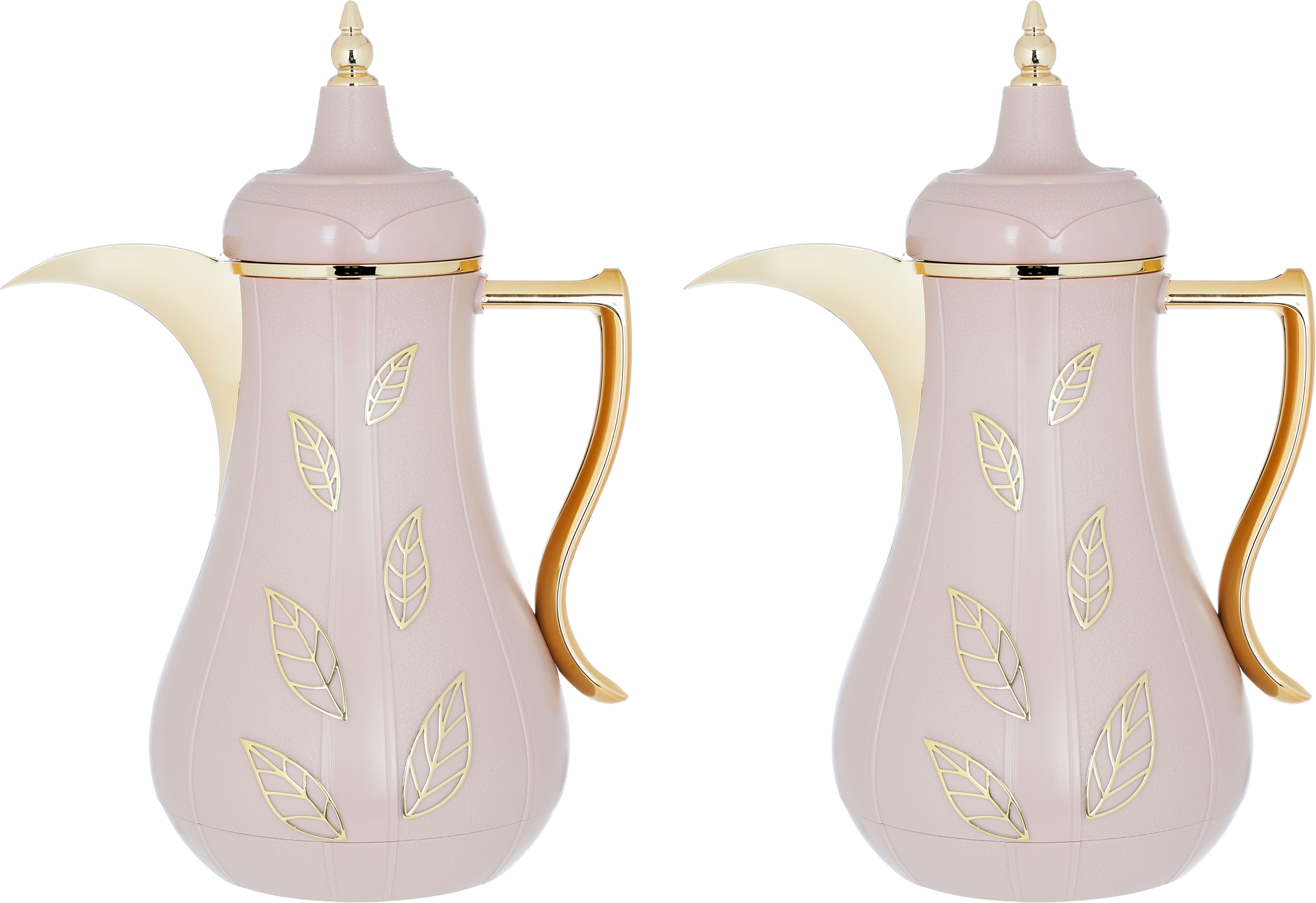 Al Saif Gallery Salma thermos set, 1 liter, 2 pieces, thermal glass inner shell, plastic outer shell - dark pink product image