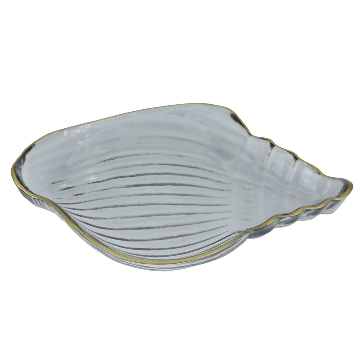 صحن تقديم زجاج السيف غاليري، شكل صدفة - رمادي product image 1