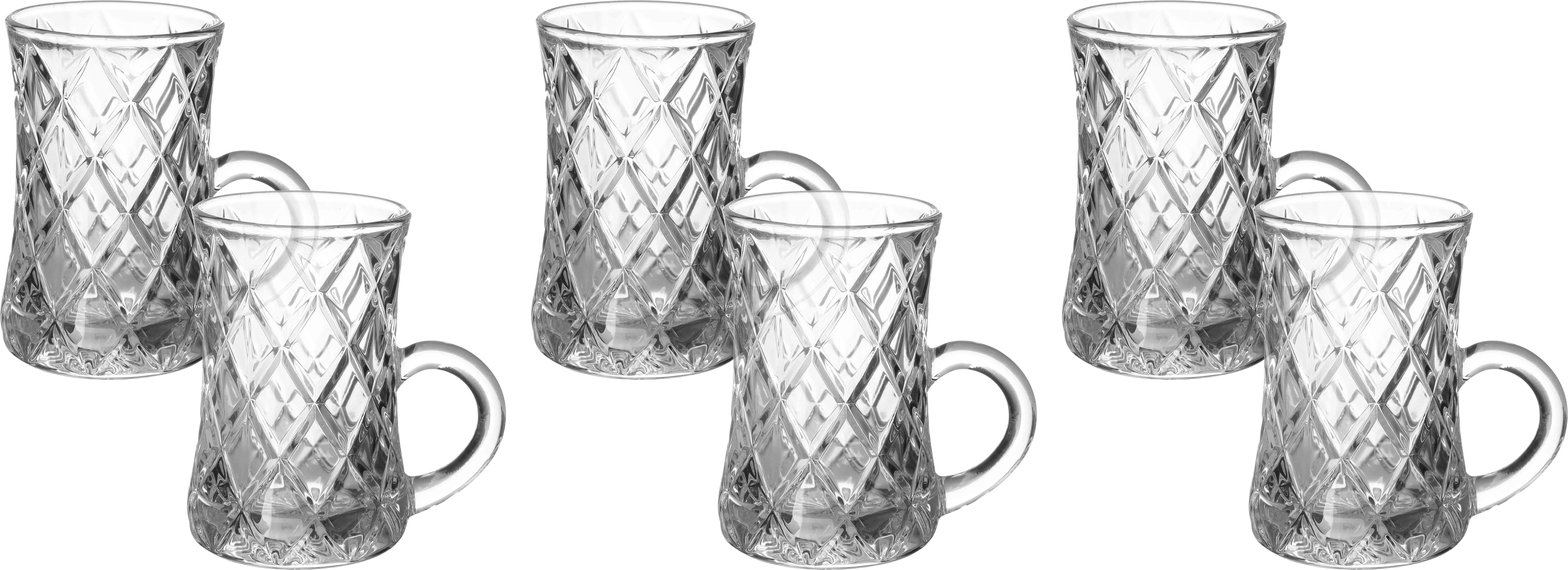 Al Saif Gallery Max glass beads, engraved, 6 pieces - clear product image