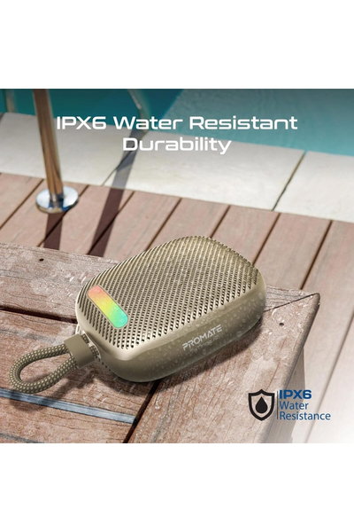 مكبر الصوت اللاسلكي المحمول بلاستيك ABS بروميت، 7 واط، 1800 مللي أمبير/ساعة، 3 أوضاع إضاءة RGB - شامبين product image 3