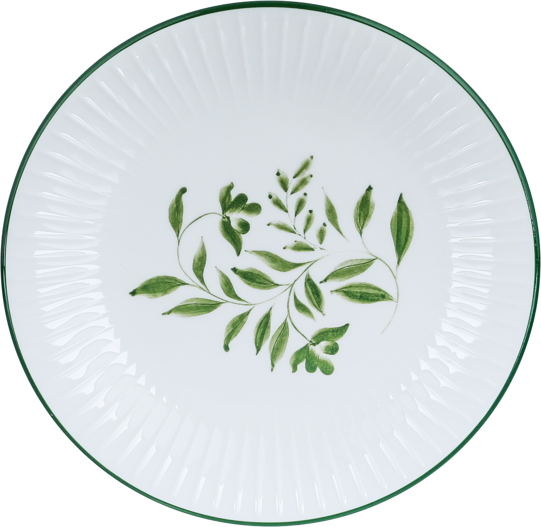 طقم سفرة بورسلان بنقش أخضر السيف غاليري، 24 قطعة - أبيض product image 4