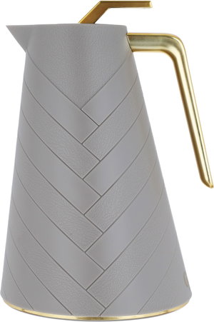 Glory thermos, 1 liter, golden handle, thermal glass inner container, plastic outer shell - Cappuccino product image 2