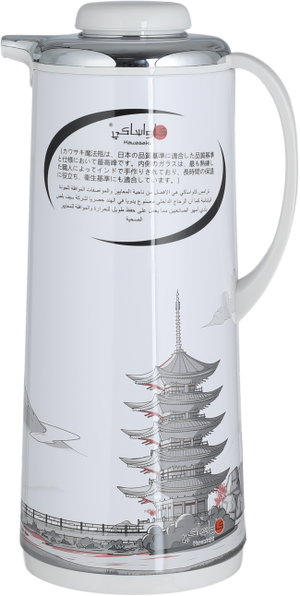 Kawasaki Fuji Thermos, 1 Liter, Glass Interior, Stainless Steel Exterior - Silver White product image 2