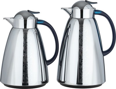 طقم ترامس سيف بلص، 0.7 / 1 لتر، خامة داخلية زجاج، غطاء ضغاط - فضي لامع أزرق product image 1