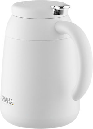 ترمس شاها، 1 لتر، خامة داخلية استيل، غطاء ضغاط - ابيض product image 2