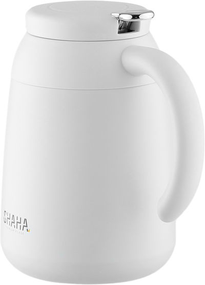 ترمس شاها، 1 لتر، خامة داخلية استيل، غطاء ضغاط - ابيض product image 2