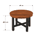 طقم طاولات خشب MDF و معدن، 5 قطع - اسود بني product image 4