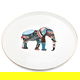 Al Saif Gallery porcelain serving plate, 26 cm, round, elephant pattern - white product image 1