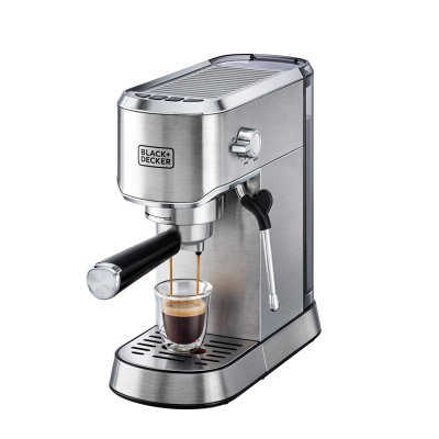 Black ECM150-B5 & Decker Espresso Coffee Machine, 1450W, 15 Bar, 1L - Silver product image 6
