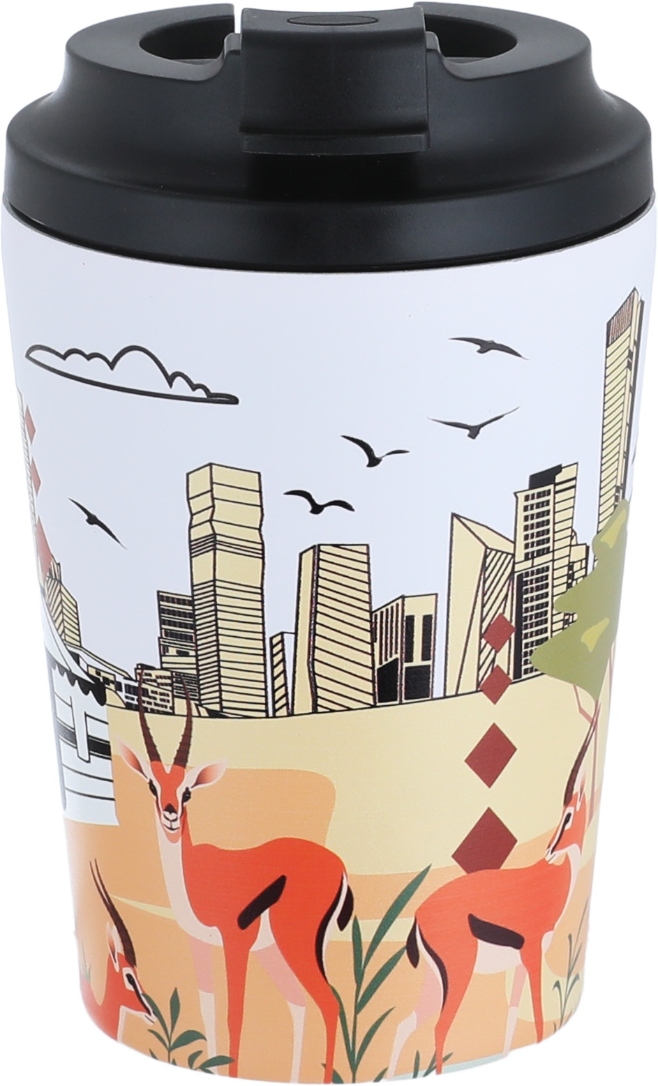 Al Saif Gallery Stainless Steel Deer Print Vacuum Insulated Mug, 240 ml, 8 oz - White product image 2