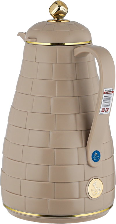 طقم ترامس لالوزا، 1 / 1 لتر، 2 قطعة، حافظة داخلية زجاج، غطاء ضغاط - بيج ذهبي product image 4