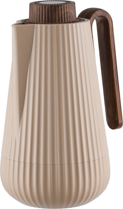 Glory Sumo Thermos, 1 liter, wooden handle, glass interior, pusher - light wood brown product image 3