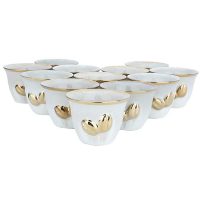 طقم فناجين قهوة بورسلان السيف غاليري، 12 قطعة - أبيض product image 2