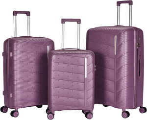 طقم شنط سفر بولي بروبيلين ليمرا، 3 مقاسات، 4 عجلات، بزاوية 360 درجة، LMA-PP506-3PCS - بنفسجي product image