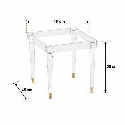 طقم طاولات اكريلك و معدن، 5 قطع - شفاف product image 3