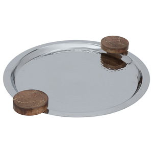 Al Saif Gallery steel serving tray, 35.5x35.5x2.6 cm - silver product image 2
