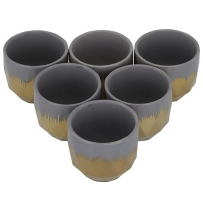 Al Saif Gallery Porcelain Arabic Coffee Cups Set, 6 Pieces - Golden Mauve product image 2