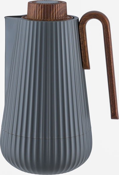 ترمس سمو جلوري، 0.7 لتر، يد خشبي، الخامة الداخلية زجاج، ضغاط - رمادي غامق خشبي product image 1