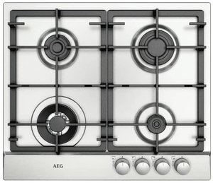 موقد سطح طاولة مدمج غاز ستانلس ستيل ايه اي جي، 60 سم، 4 شعلات، HGB65231SM - فضي product image
