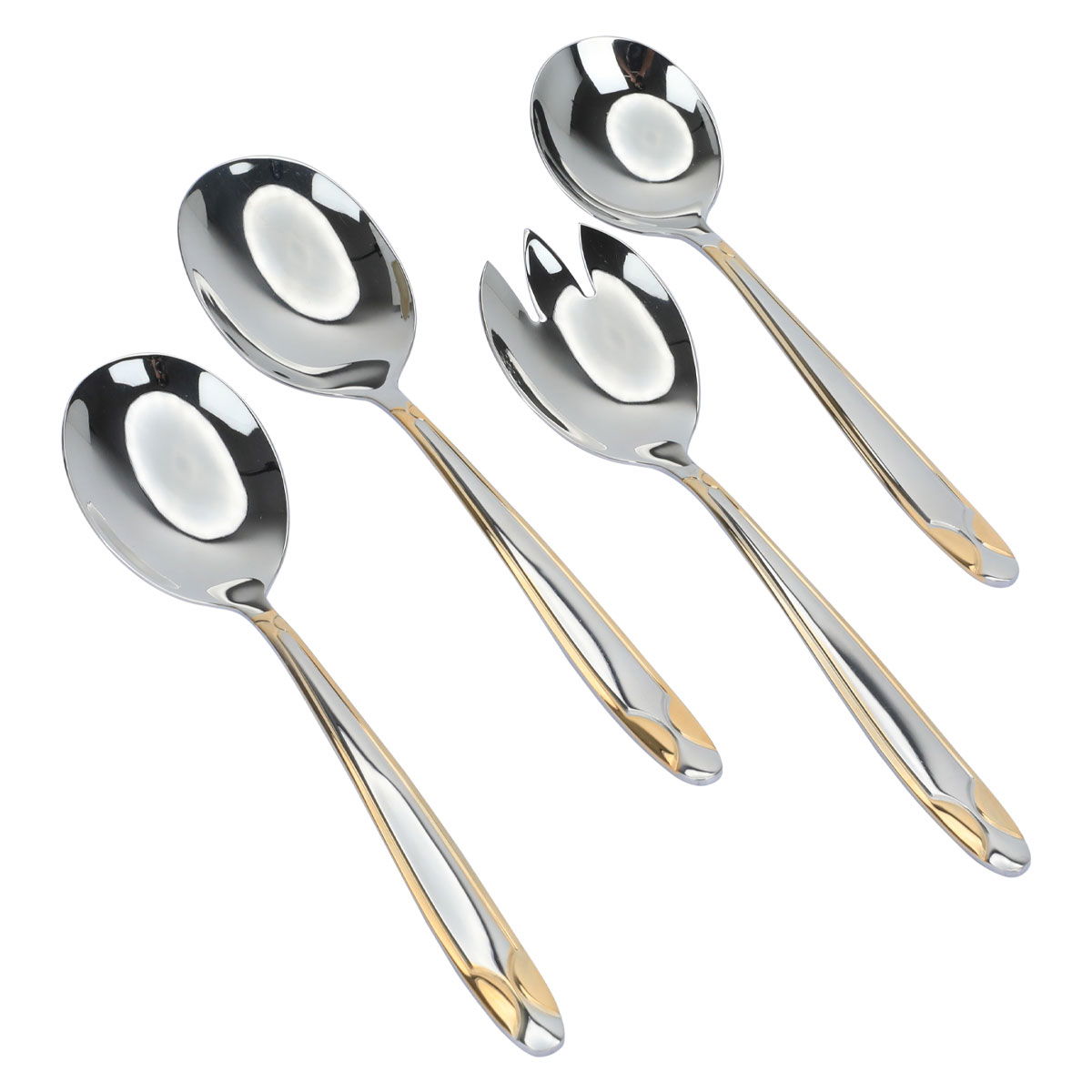 شنطة ملاعق استيل فضي بنقش مذهب 72 قطعة product image 6