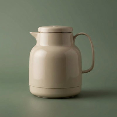 Helios thermos, 1 liter, glass inner container, plastic outer shell - beige product image 1