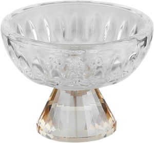 صحن تقديم حلا زجاج السيف غاليري، 8×8×6.5  سم، دائري - شفاف رمادي product image