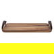 Al Saif Gallery wooden serving tray, 35 x 20 x 2 cm, rectangular, with leather handle, large - dark brown product image 2