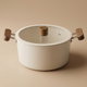 Tornado Ceramic Pot, 24 cm, Wooden Handle - Beige product image 1