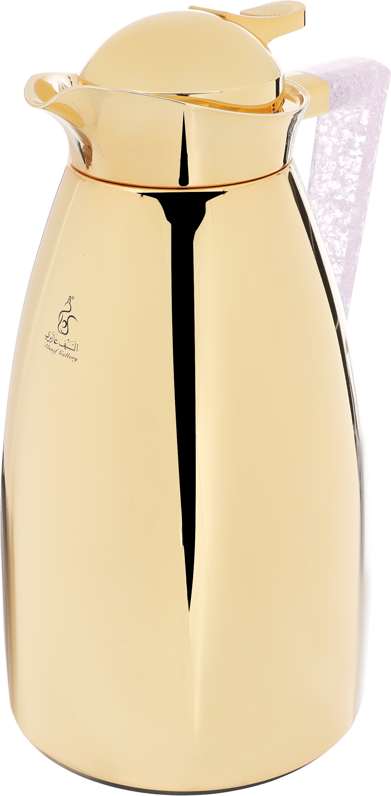 Al Saif Gallery Maha thermos set, two pieces, 1 liter, thermal glass inner shell, steel outer shell - gold product image 9