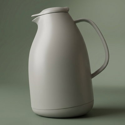 ترمس بطريق اليجانس، 1.5 لتر، حافظة داخلية زجاج حراري، غطاء ضغاط - رمادي فاتح product image 1