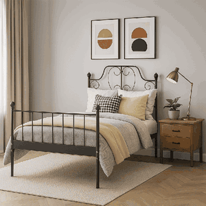 سرير حديد مفرد، 100×90×190 سم - اسود product image