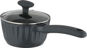 كسرولة ألمنيوم روبوست، 16سم، يد بلاستيك، غطاء زجاج، تيفلون داخلي - رمادي غامق product image 2
