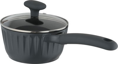 كسرولة ألمنيوم روبوست، 16سم، يد بلاستيك، غطاء زجاج، تيفلون داخلي - رمادي غامق product image 2