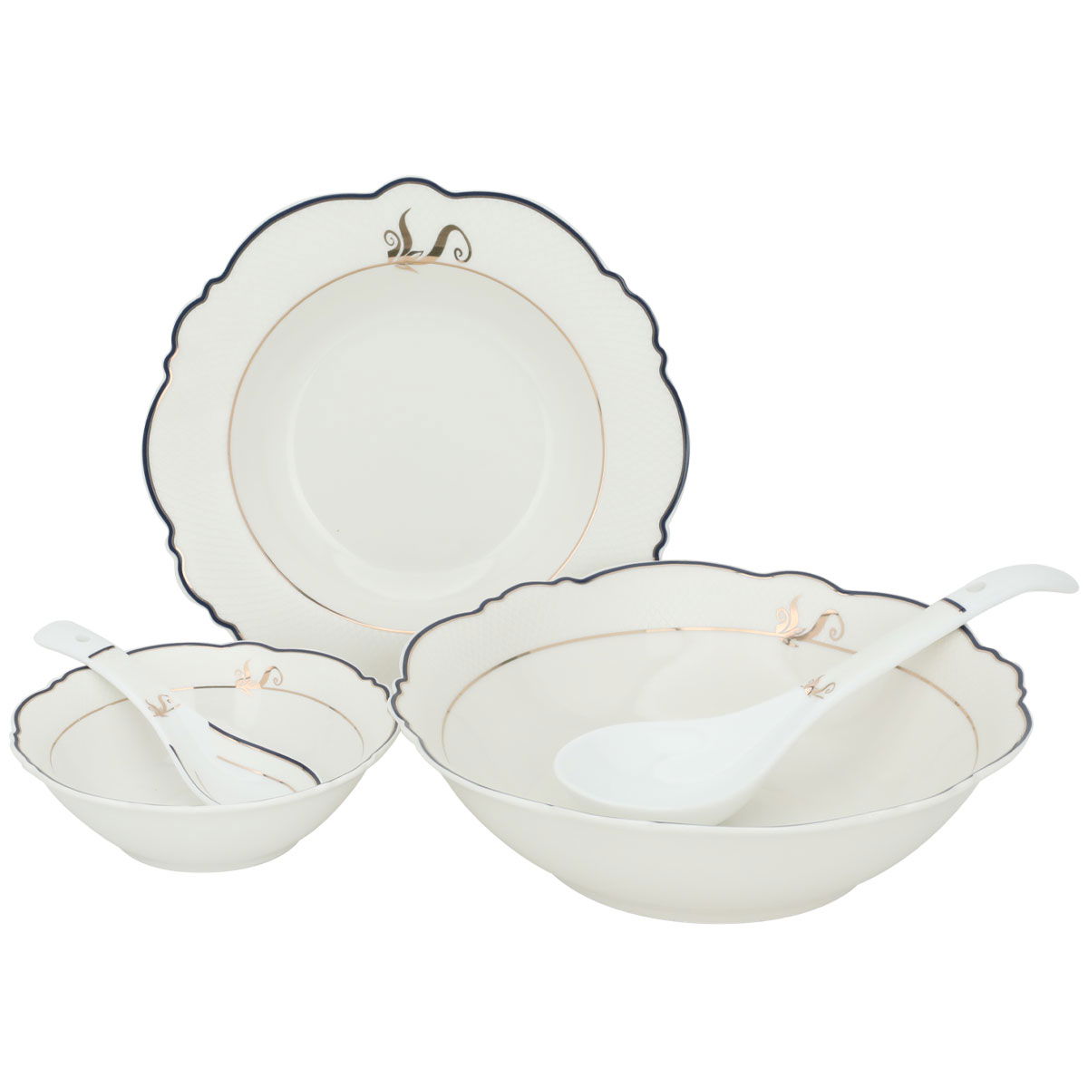 طقم سفرة بورسلان السيف غاليري، 65 قطعة - أبيض product image 4