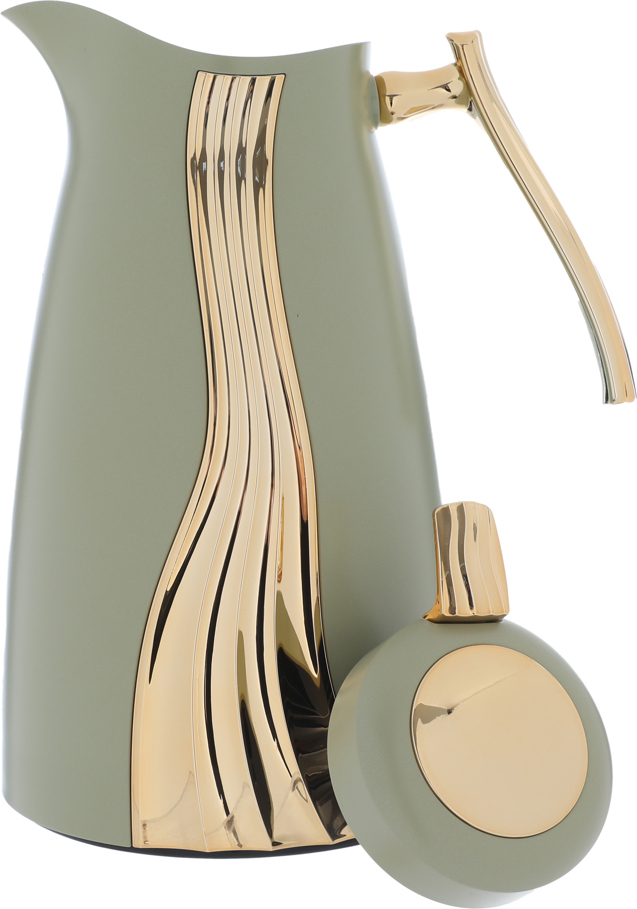 Al Saif Gallery Karma Glass Thermos Set, 1 liter, glass inner container, plastic outer shell - light green product image 5