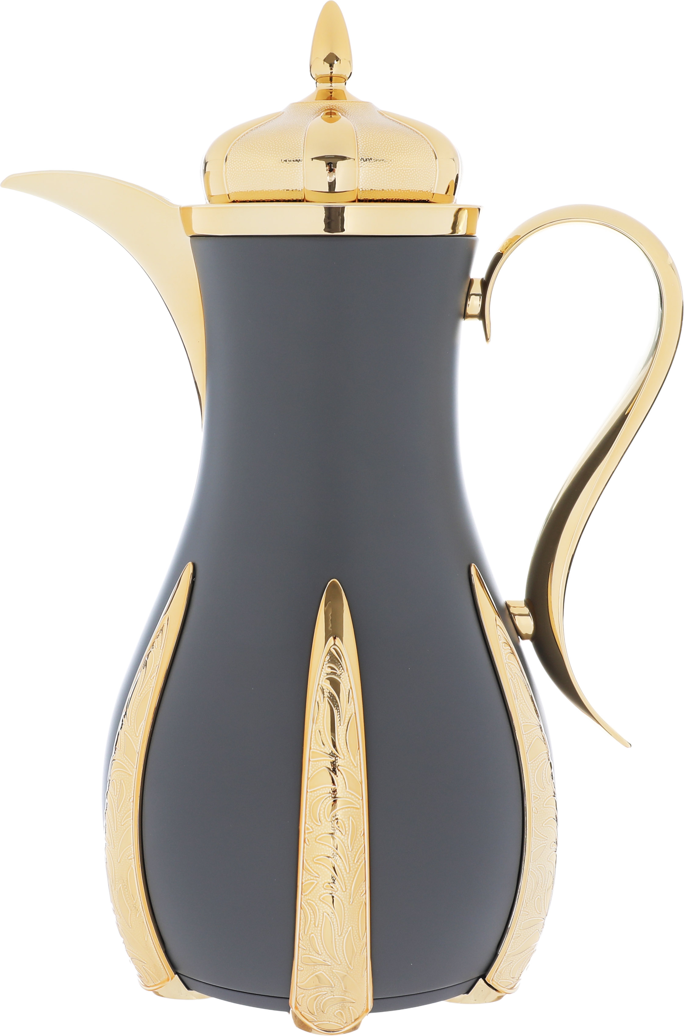Al Saif Gallery Sana thermos set, 1 liter, thermal glass inner container, steel outer shell - dark gray product image 3