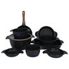 طقم قدور جرانيت نيوكلاين، 10 قطع، غطاء زجاج - ازرق غامق product image 1
