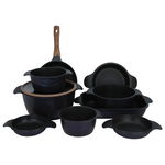 طقم قدور جرانيت نيوكلاين، 10 قطع، غطاء زجاج - ازرق غامق product image 1